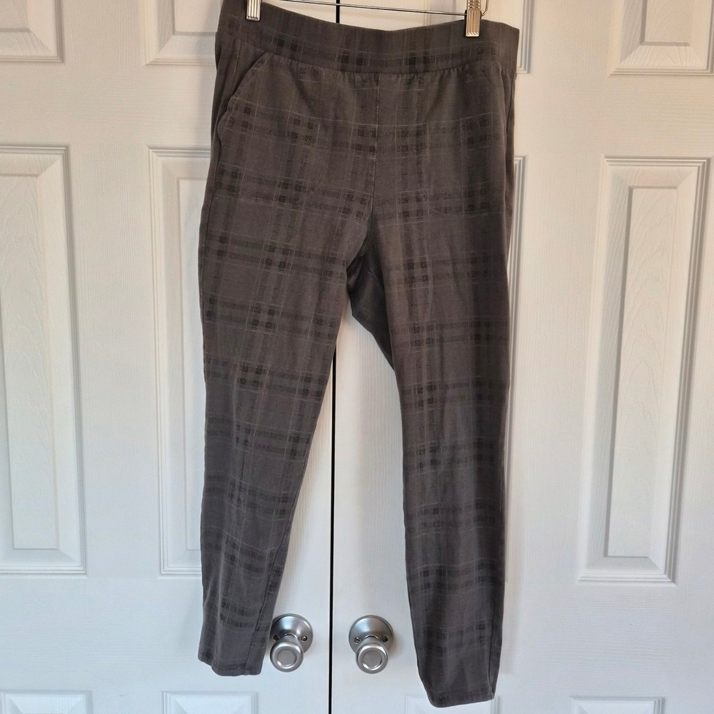 Torrid Grey Plaid Knit Leggings Plus Size 2 Elastic Waist Pockets Stretch Preppy